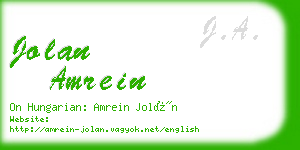 jolan amrein business card